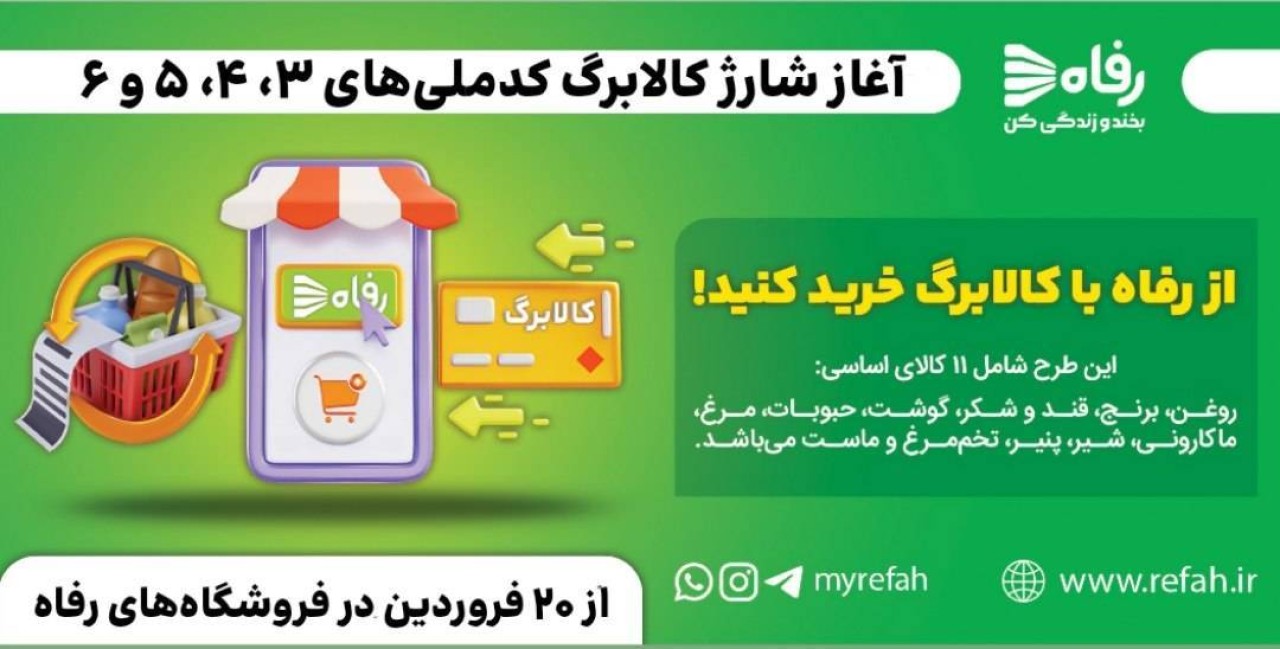 تداوم خرید با کالابرگ الکترونیکی از فروشگاه‌های رفاه